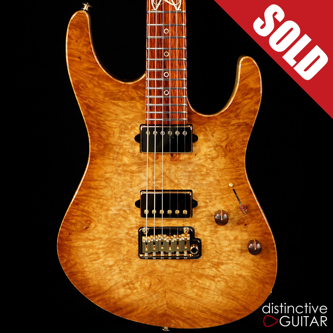 Suhr Custom Modern Distinctive Select #12 Black Limba / Cocobolo Waterfall Burl Natural Burst